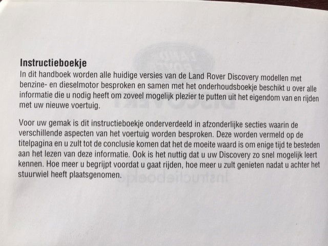 Land Rover Discovery TD5 V8 (2001) - Instructieboekje - Afbeelding 2