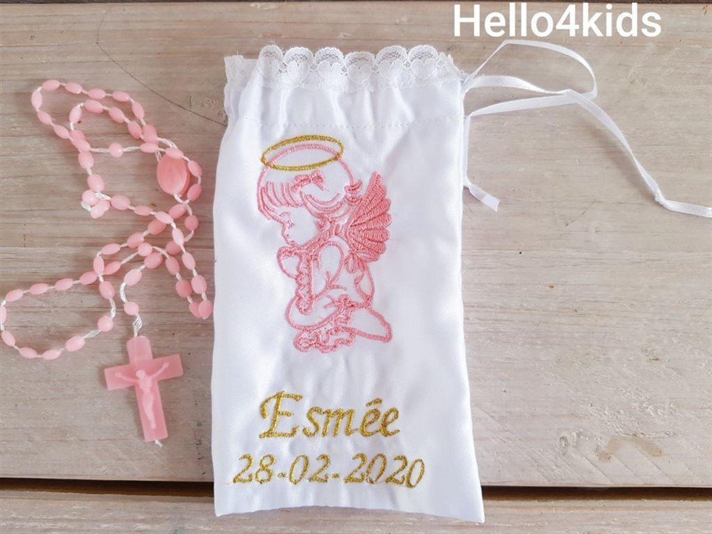 doopsokjes royaal kant en goud kruisje cadea doopkleding - Afbeelding 2
