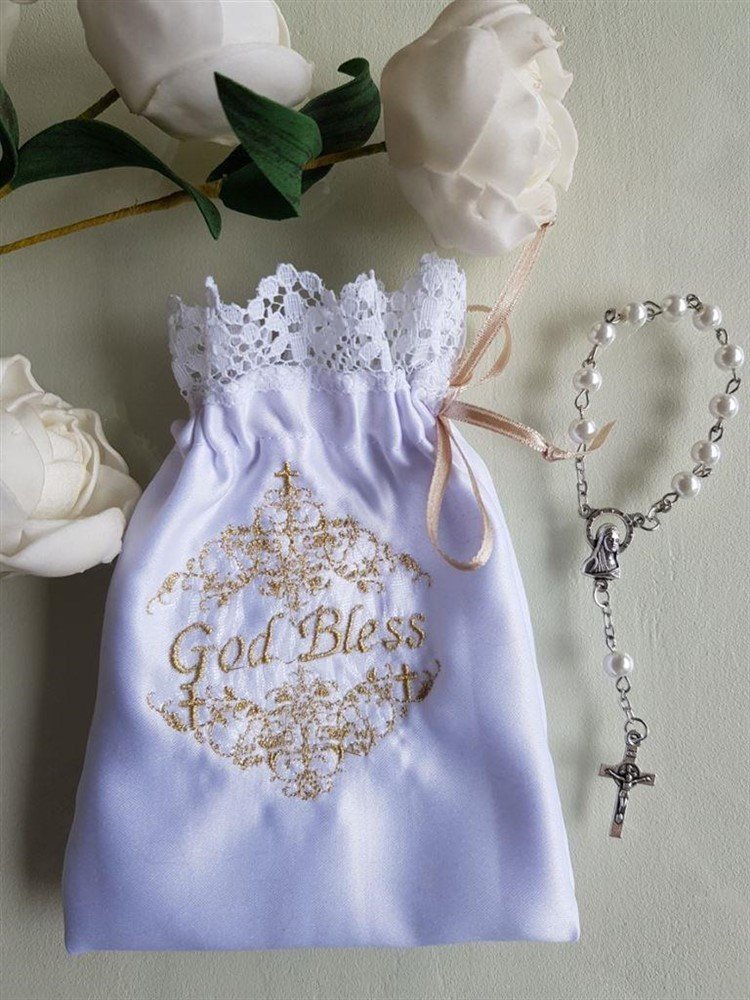 doopsokjes royaal kant en goud kruisje cadea doopkleding - Afbeelding 3