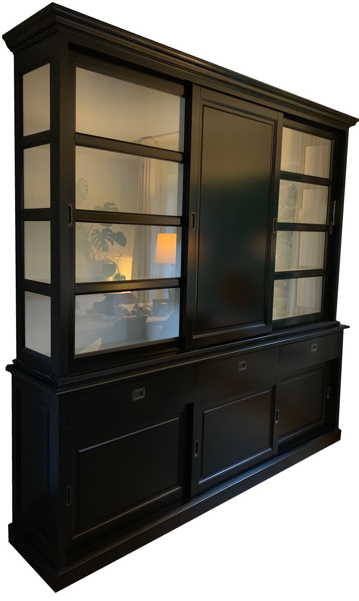 Buffetkast Nijkerk zwart - wit 240 x 240cm dichte middendeur - nr. 1