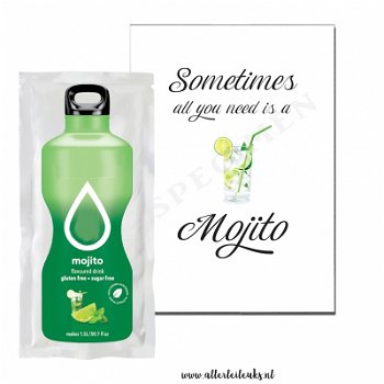 Cadeautje kaart all you need is a Mojito + poeder ranja Mojito - 0