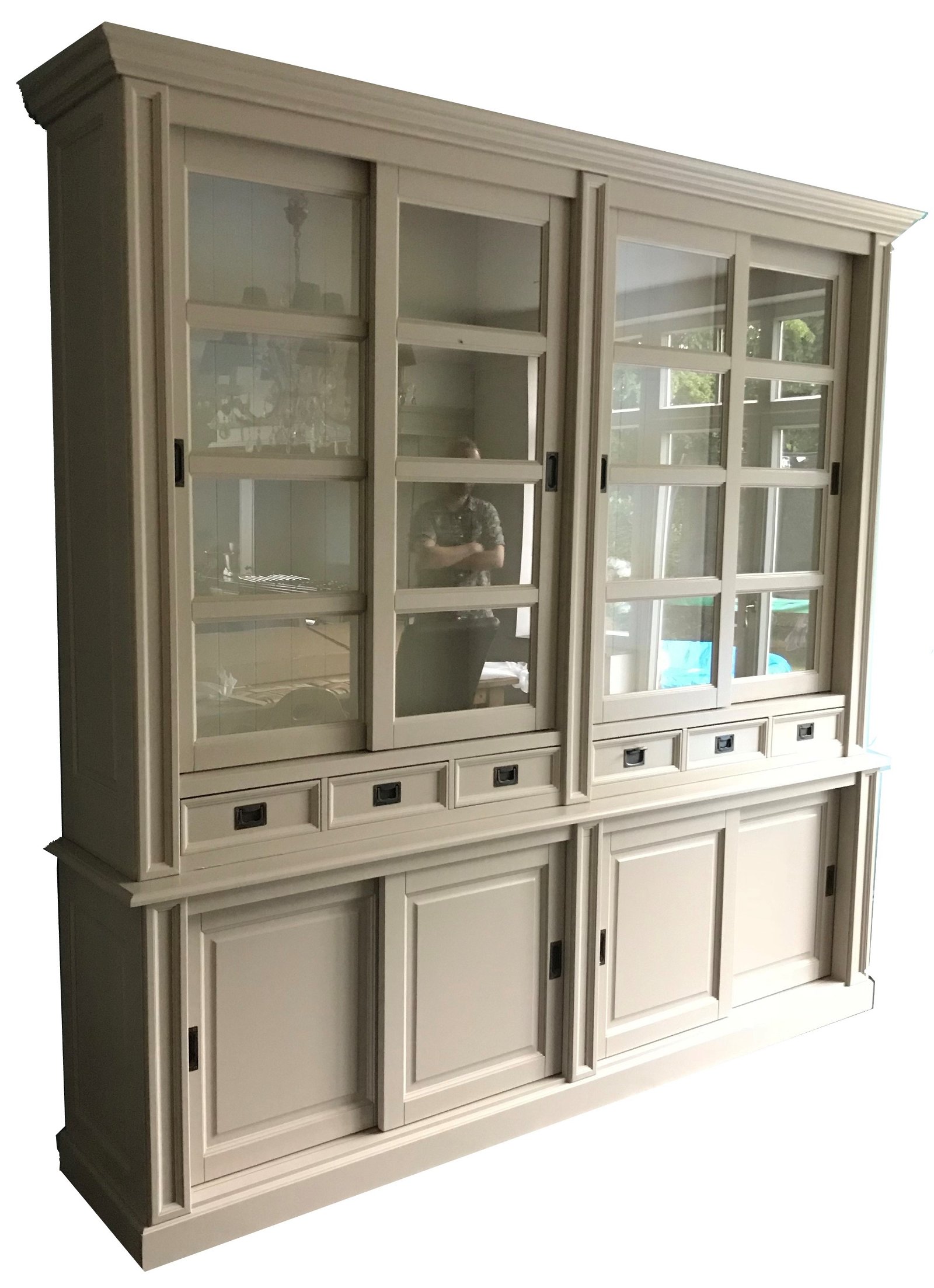 Buffetkast Utrecht beige - wit 260 x 50/45 x 240cm soft close - nr. 1