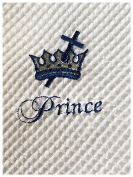 Gratis naam deken doopkleed geboorte cadeau Prince/tekst - 1