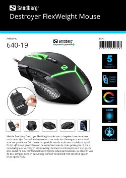 Destroyer FlexWeight Mouse games muis comfortabel bij lange gamesessies