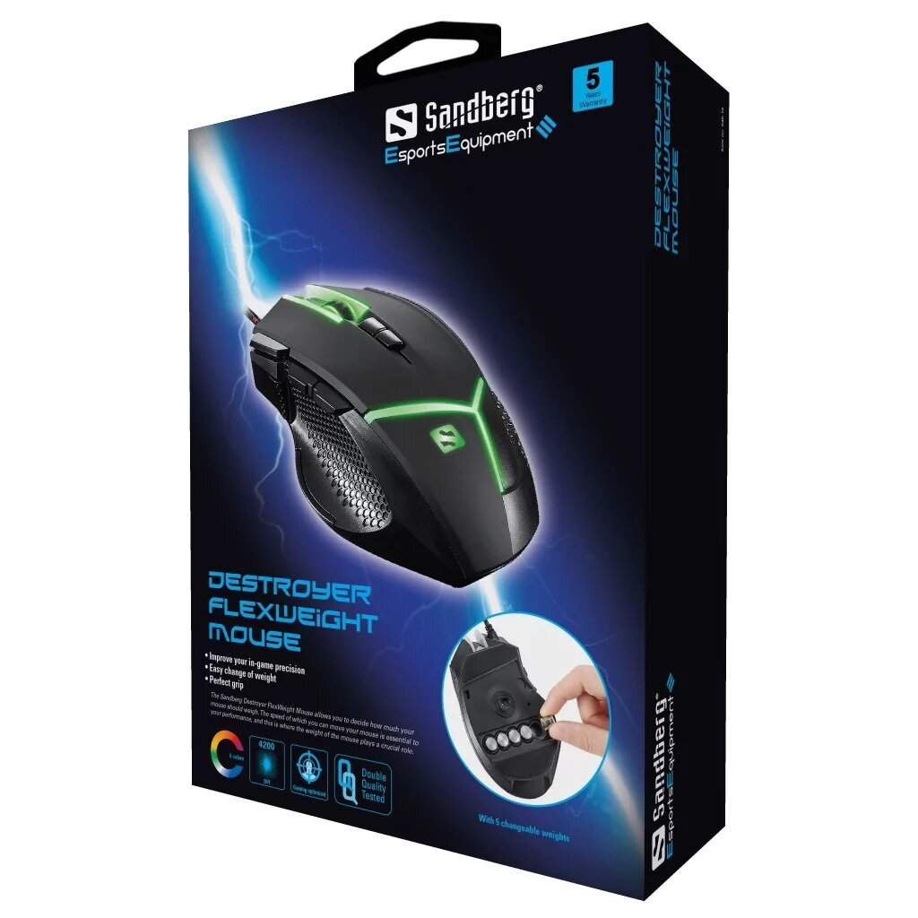 Destroyer FlexWeight Mouse games muis comfortabel bij lange gamesessies - Afbeelding 5