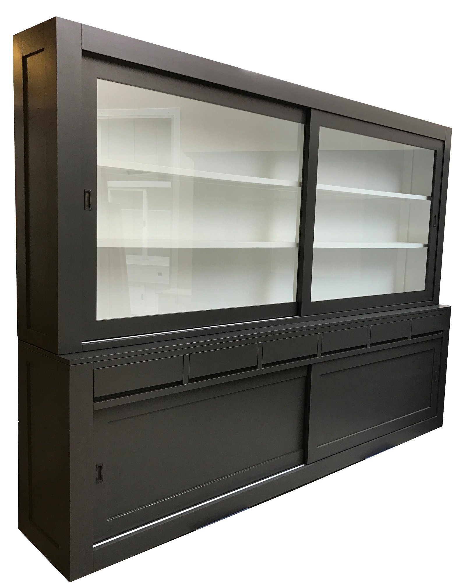 Buffetkast Heerlen antraciet - wit 300 x 50/40 x 215cm - nr. 1