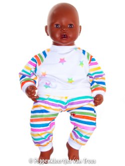 Annabel 46 cm Pyjama multi streep/sterren