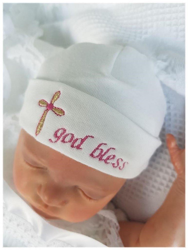 new born prematuur petje mutsje doop god Bless - Afbeelding 2