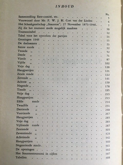 Schaken - Staunton Wereldschaaktoernooi - Groningen 1946 - Afbeelding 3