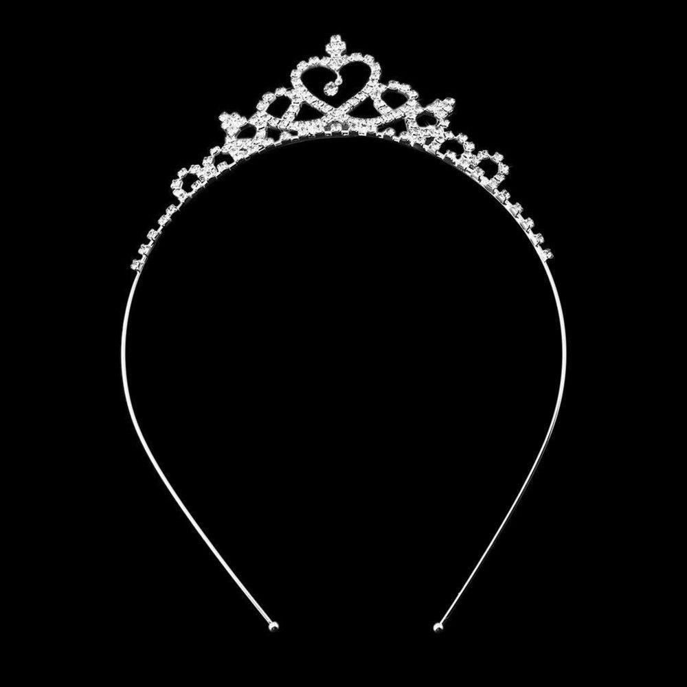 bruidsmeisje kroontje tiara strass communie bruiloft - Afbeelding 2