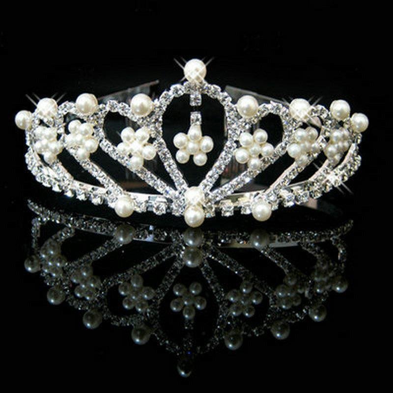 bruidsmeisje kroontje tiara strass communie bruiloft - Afbeelding 3