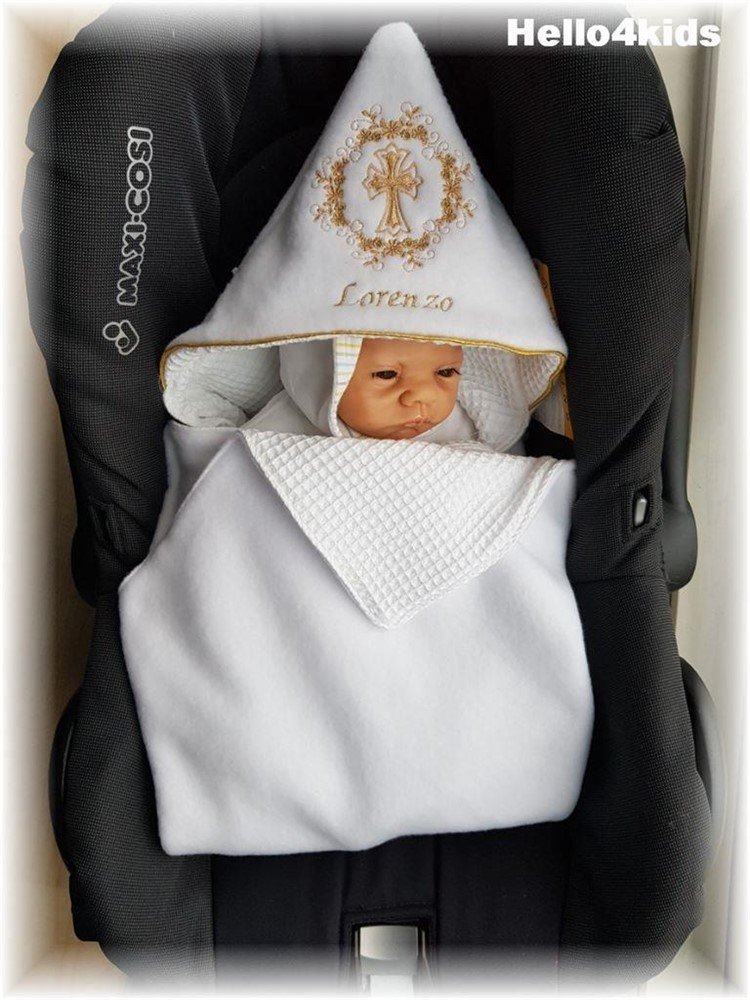 gratis naam maxi coxi deken wikkeldoek doodeken doopkleding wafel - nr. 1