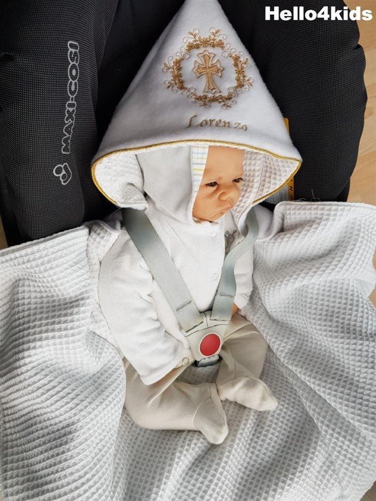 gratis naam maxi coxi deken wikkeldoek doodeken doopkleding wafel - Afbeelding 2