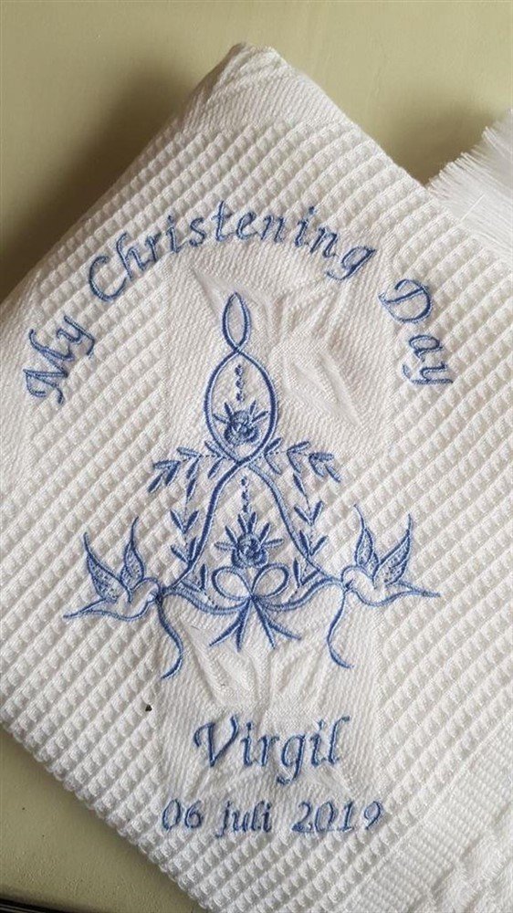 gratis naam maxi coxi deken wikkeldoek doodeken doopkleding wafel - Afbeelding 5