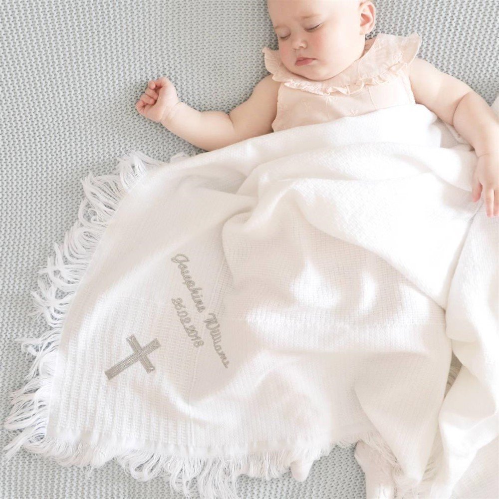 maxi coxi deken wikkeldoek doop doopdeken doopkleding wafel - Afbeelding 4