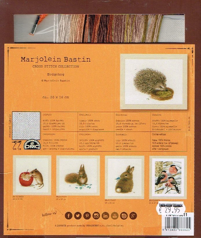 AANBIEDING MARJOLEIN BASTIN BORDUURPAKKET ,HEDGEHOG, EGELTJE 611 - Afbeelding 2