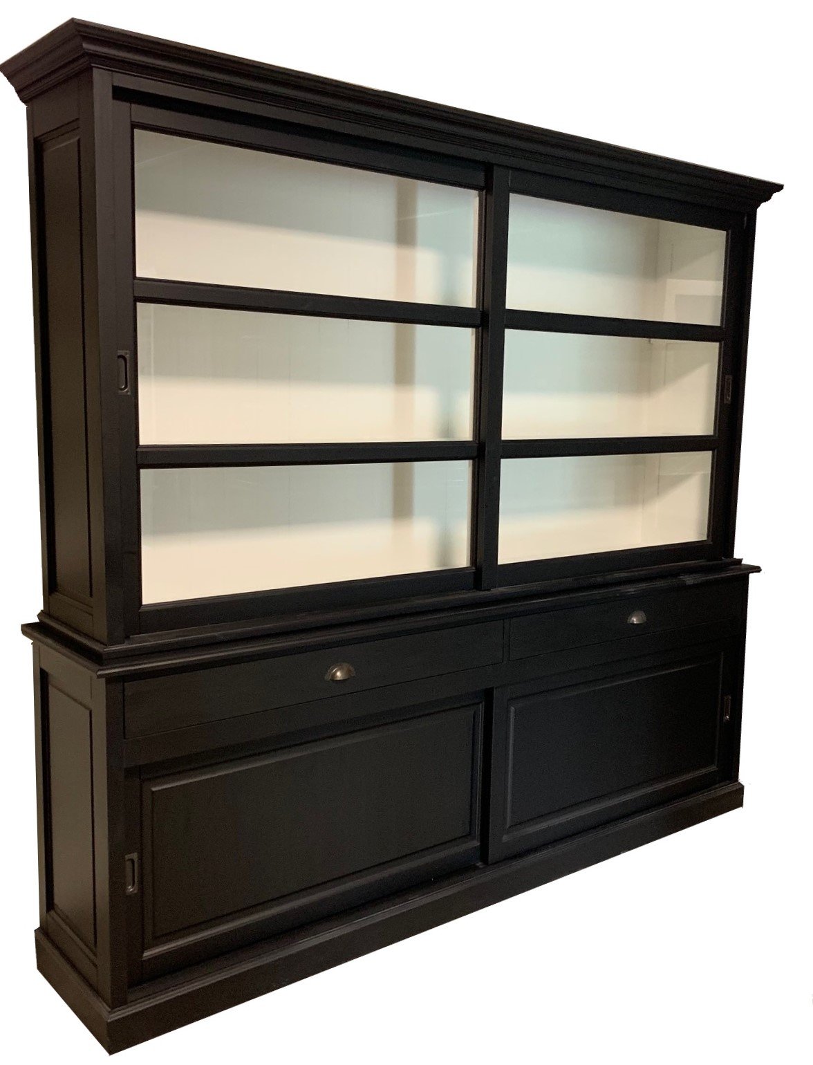 Buffetkast Ermelo zwart - wit 200 x 50/40 x 220cm - nr. 1