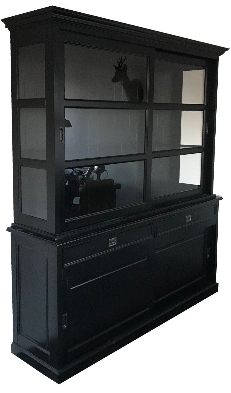 Buffetkast Montfoort zwart - zwart 200 x 50/40 x 220cm - nr. 1