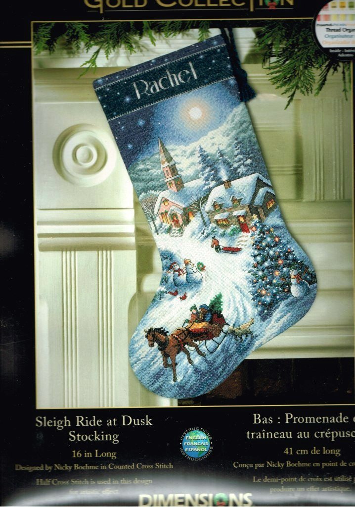 DIMENSIONS BORDUURPAKKET, SLEIGH RIDE AT DUSK STOCKING - nr. 1