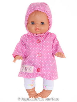 Paola Reina 34 cm Jasje roze/witte stipjes