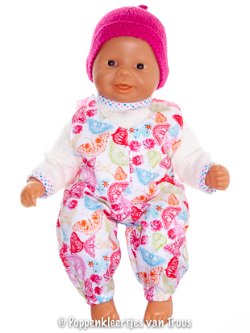 Chou Chou 36 cm 3 dlg. Salopette setje vlinders