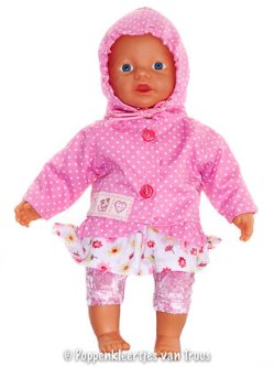 Baby Born 32 cm Jasje roze/witte stipjes
