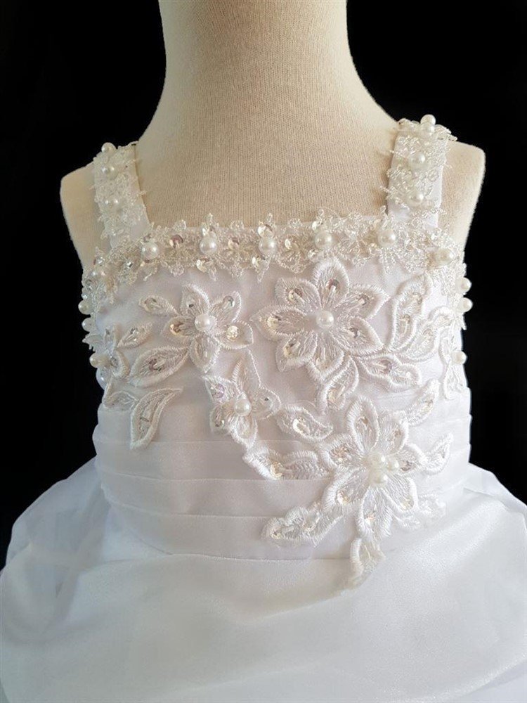 Witte Bruidsmeisjes jurk communie kleding prinsessen Lisa - Afbeelding 3