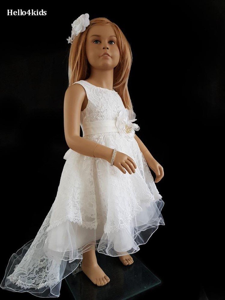 Witte Bruidsmeisjes jurk communie kleding prinsessen Lisa - Afbeelding 7