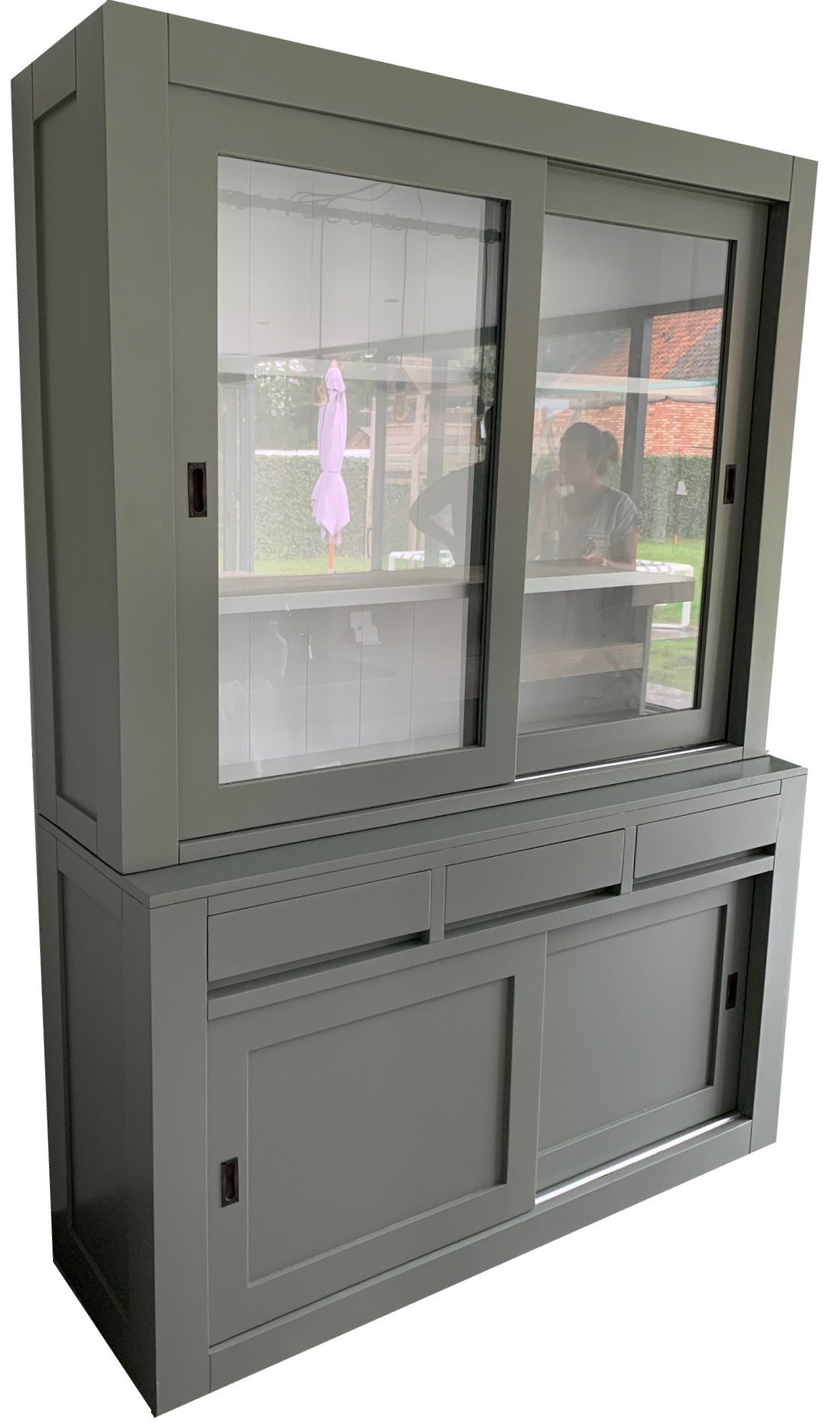 Buffetkast design soft close Engels groen - wit 160 x 220cm - nr. 1
