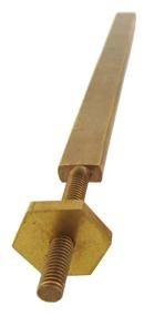 Messing geleidestang voor slinger Engels staande klok met hexagonale messing afstelmoer.