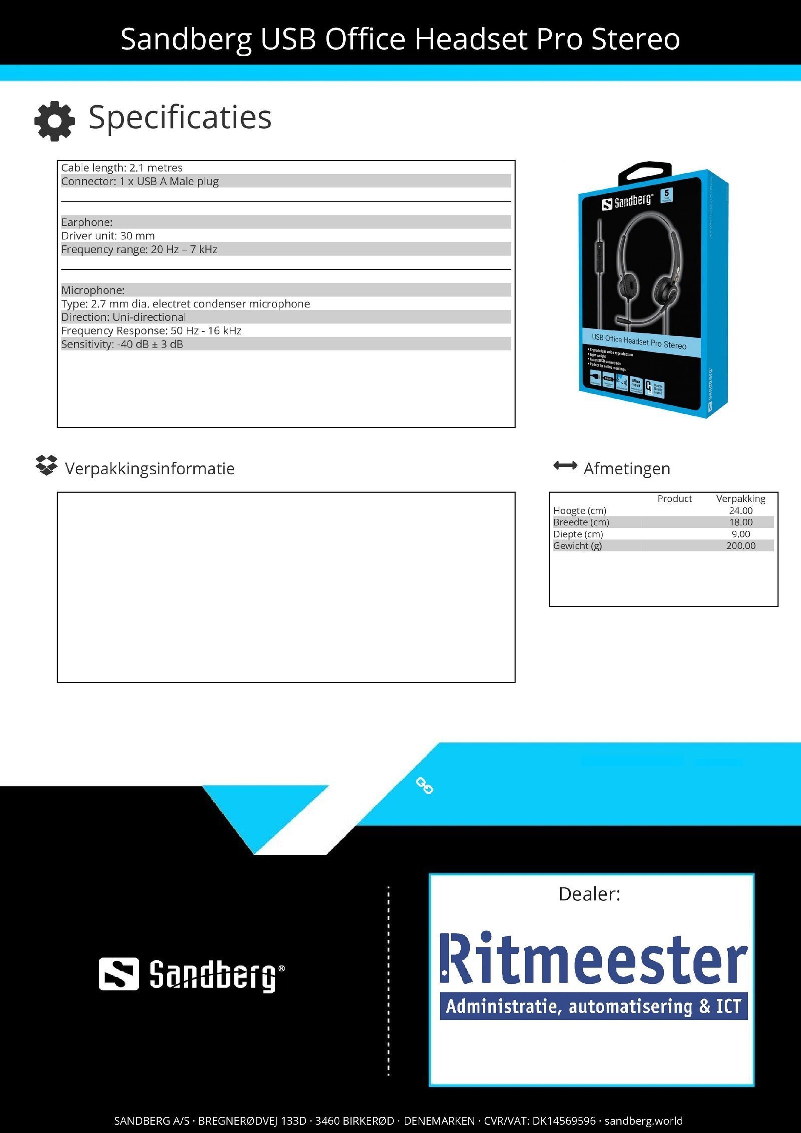 USB Office Headset Pro Stereo uitermate geschikt voor thuiskantoor werkplek of studie - Afbeelding 3