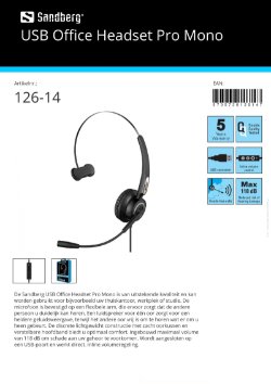 USB Office Headset Pro Mono thuiskantoor werkplek of studie