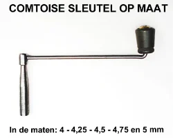 Comtoise sleutel op maat: 4,20 - 4,50 - 4,70 - 5,00 en 5,70 mm.