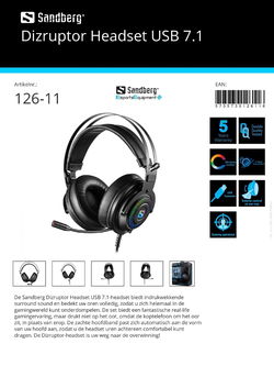 Dizruptor Headset USB 7.1 surround sound gaming headset