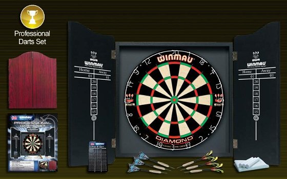 Dartcabinet Winmau PDS sniper met dartbord en pijlen - 0