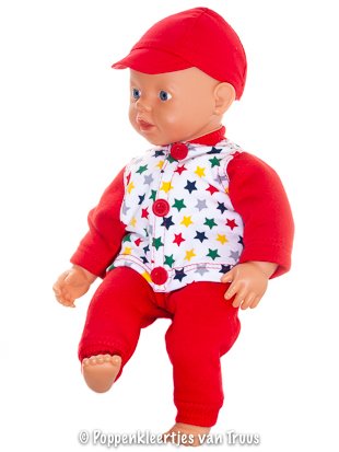 Baby Born 32 cm 3 dlg. Jongenssetje rood/sterretjes - nr. 1