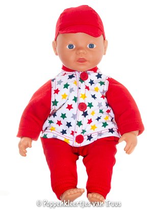 Baby Born 32 cm 3 dlg. Jongenssetje rood/sterretjes - Afbeelding 3