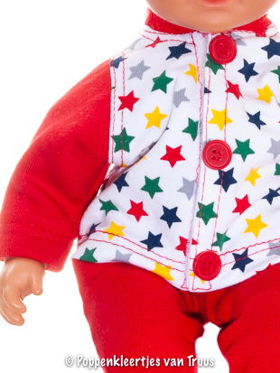 Baby Born 32 cm 3 dlg. Jongenssetje rood/sterretjes - Afbeelding 4