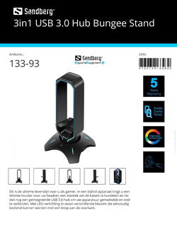 3in1 USB 3.0 Hub Bungee Stand ultieme levenslijn voor gamer slimme houder voor uw headset