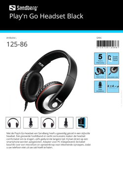 Play'n Go Headset Black geweldig geluid stijlvolle headset