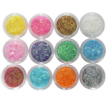 12x flitter glitter voor nagels - 1