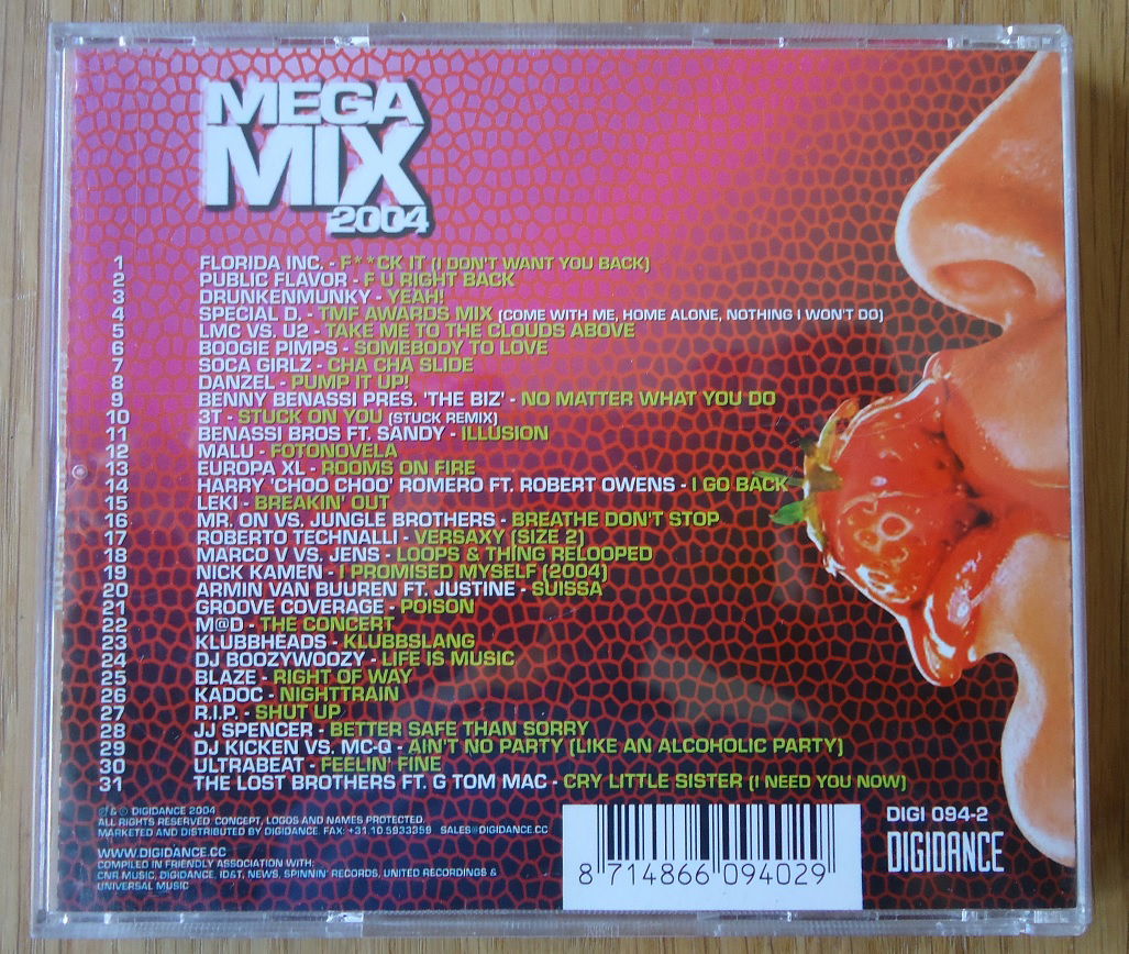 Te koop de originele CD "Megamix 2004" van Digidance. - Afbeelding 6