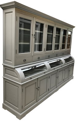 Buffetkast Bastiaan grijs - grijs 300 x 50/35 x 215