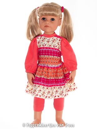 Götz pop Hannah 48-50 cm Jurksetje multi kleuren - nr. 1