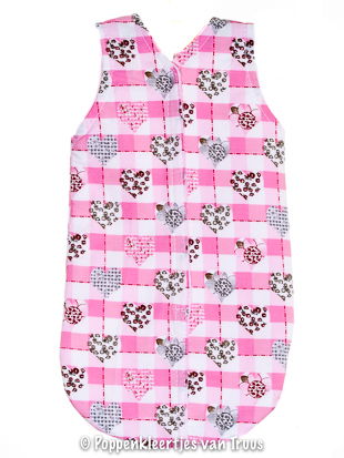 Annabel 36 cm Slaapzak roze/hartjes - nr. 1