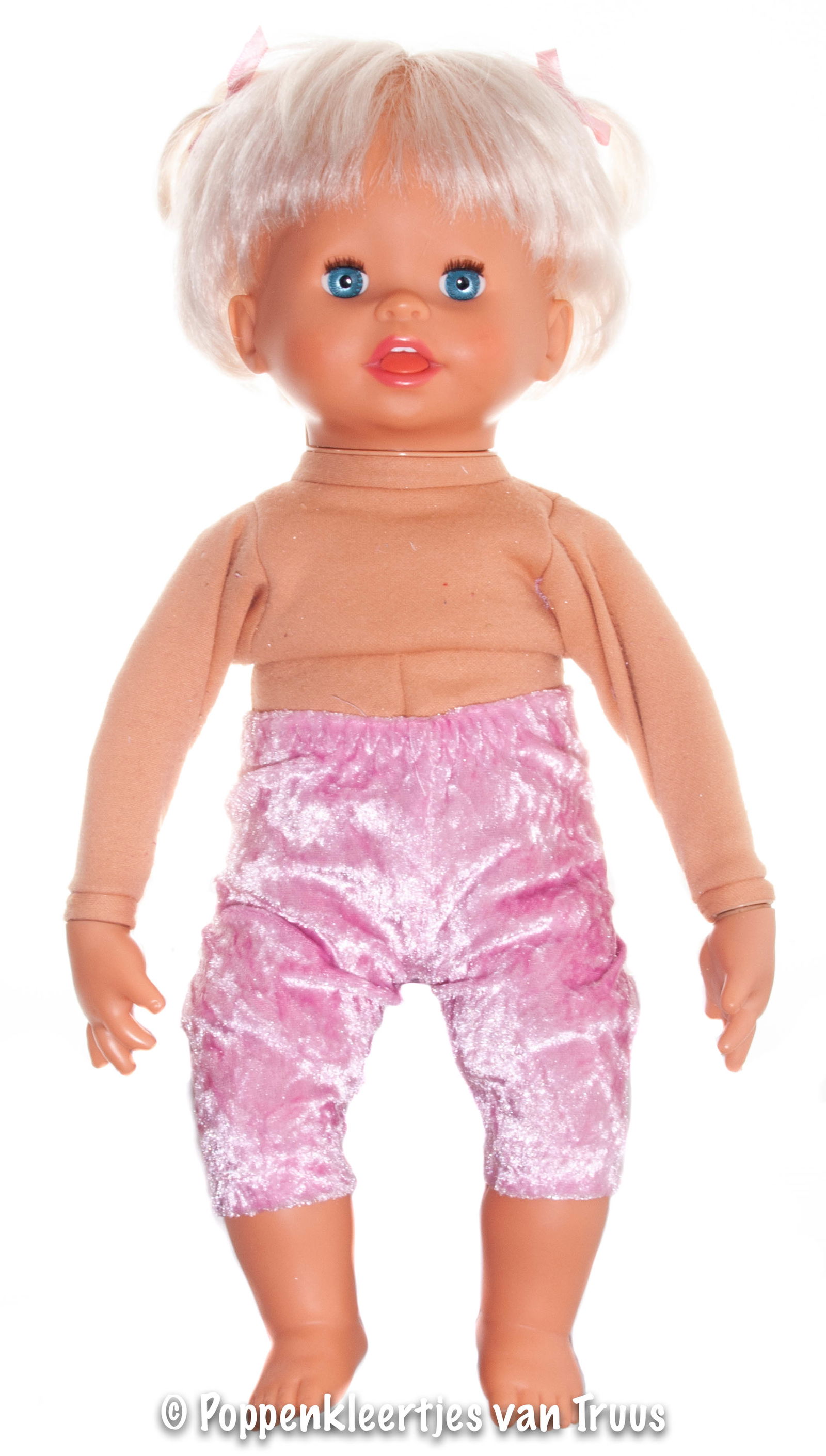 Pop 38 cm Jurksetje Wit/lila/ruitjes - Afbeelding 3