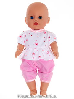 Baby Born Badpopje 32 cm Topje met broekje roze/wit