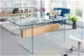 Bureau Buenos Aires 160cm wit glas Oak-hout - 0 - Thumbnail