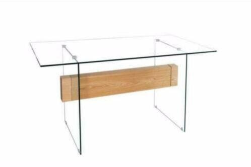 Bureau Buenos Aires 160cm wit glas Oak-hout - 3