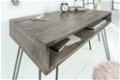 Bureau Havanna 100cm grijs Mango-hout - 2 - Thumbnail